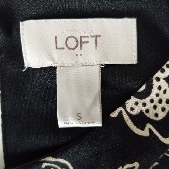 Ann Taylor LOFT Sleeveless Midi Dress Black & White Floral Size S - Picture 8 of 12